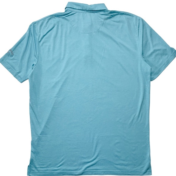 CALLAWAY Polo Shirt Short Sleeve Aqua Green Embroidered Logo Golf Mens Large - Picture 3 of 7